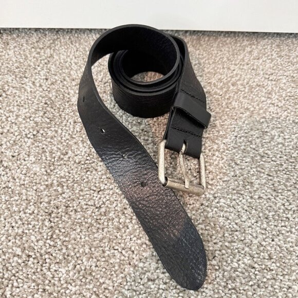 H&M Leather Metal Buckle Adjustable Office Casual Preppy Work Belt Mens 41-42" - Picture 1 of 7